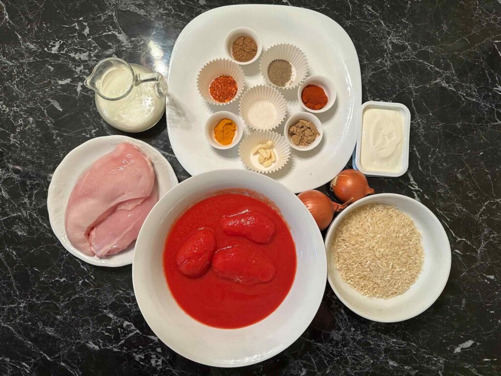 Piletina Tika Masala, sastojci.